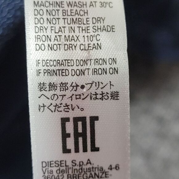 Diesel Umlt-Willy Mens Size M Pullover Jumper Casual Crewneck Blue Sweatshir - Picture 12 of 12